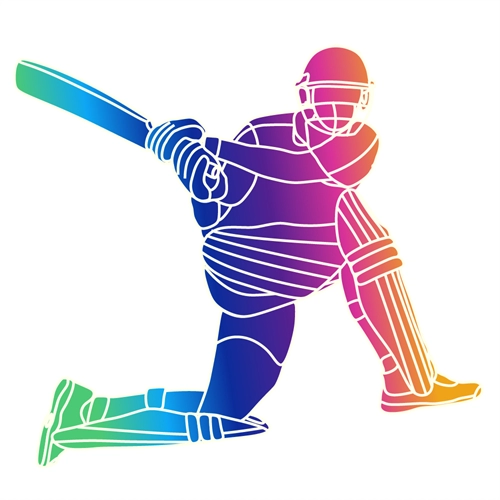 Cricket Batsman Cover Drive Transparent Sticker